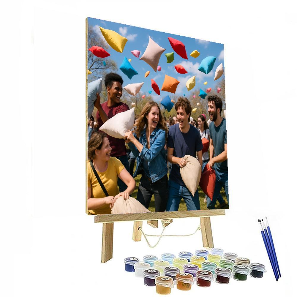 International Pillow Fight Day Painting By Numbers Kit