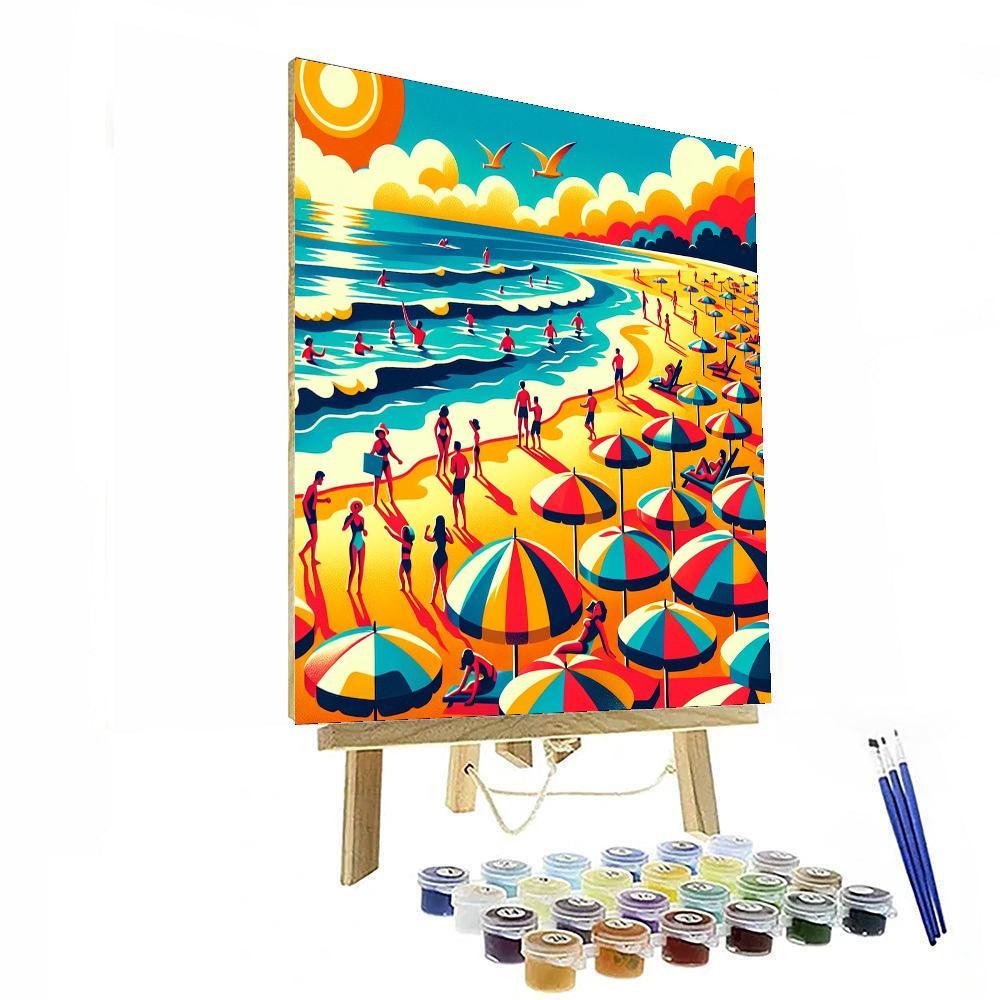 Summer Fun At The Beach Painting By Numbers Kit