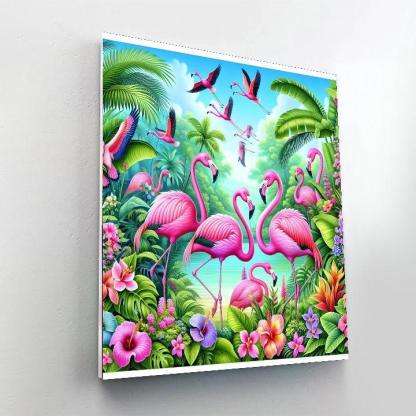 Dancing Flamingos In Paradise Paint By Numbers