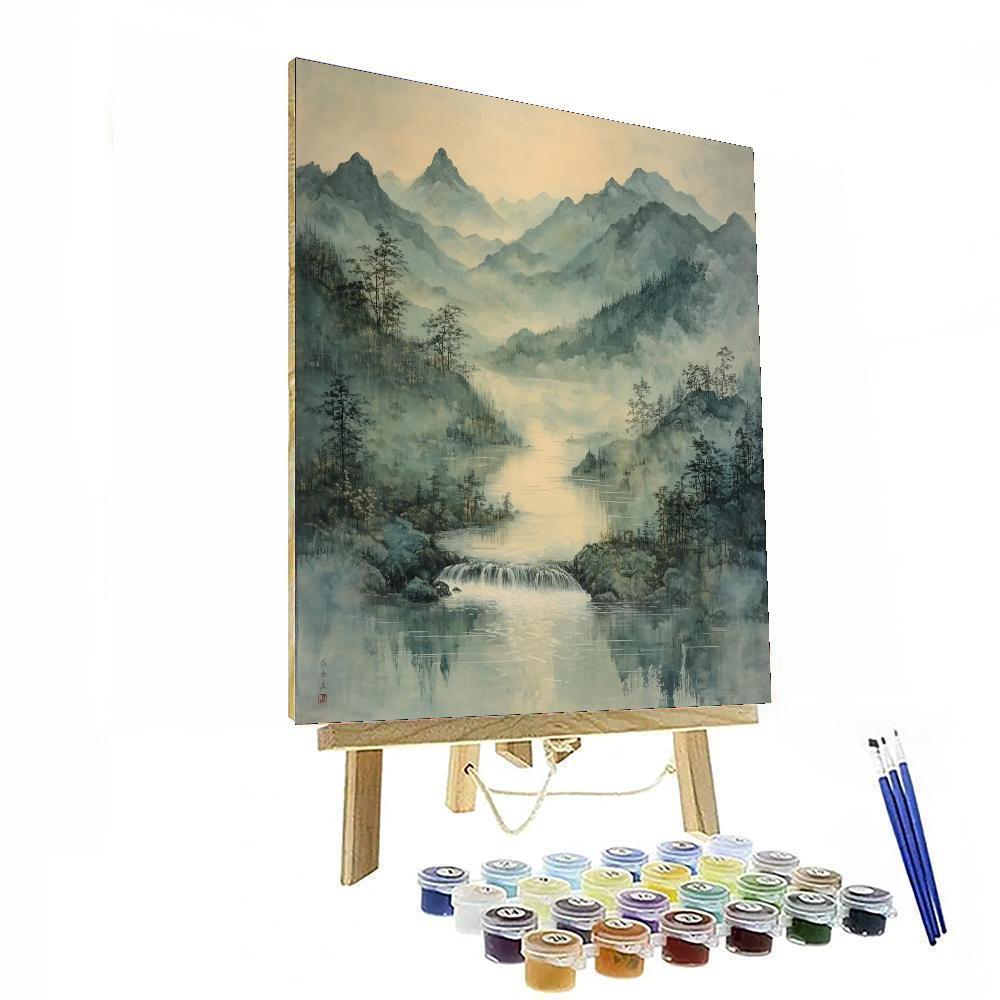 Zhao Mengfu Inspired Mystic River Serenade  Paint By Number