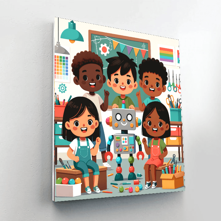 Robot Building Fun Painting By Numbers Kit