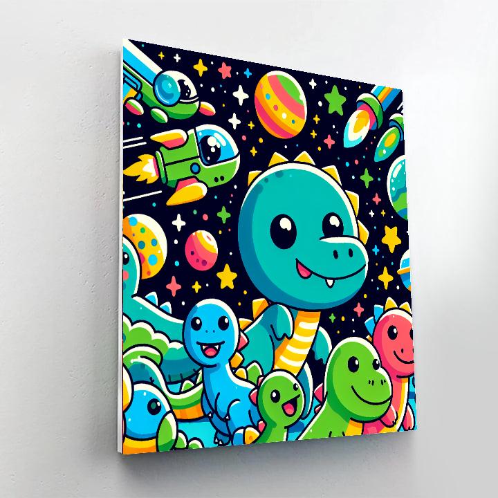 Space Dinosaur Adventure Paint By Numbers Kits