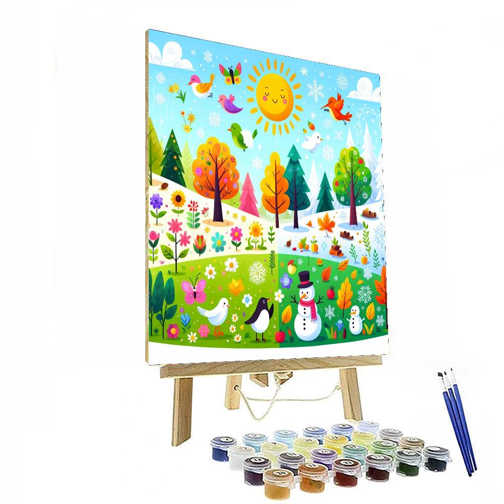 Cheerful Seasons Paint By Numbers Art