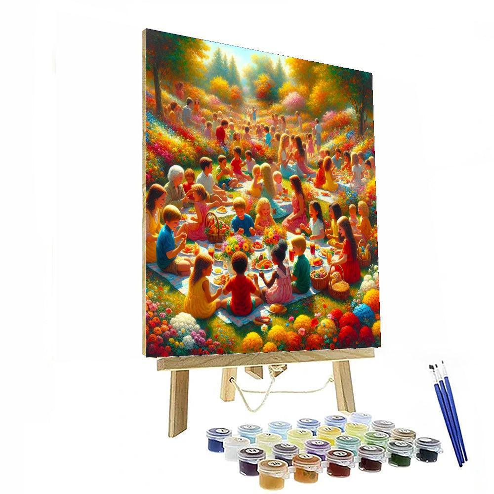 Lively Garden Picnic Paint By Numbers