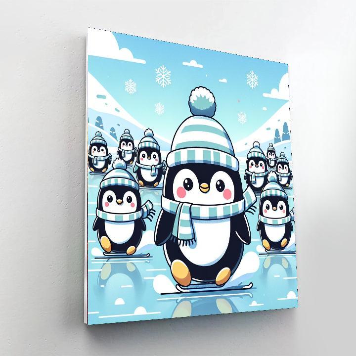 Whimsical Penguin Parade Paint By Numbers Kits