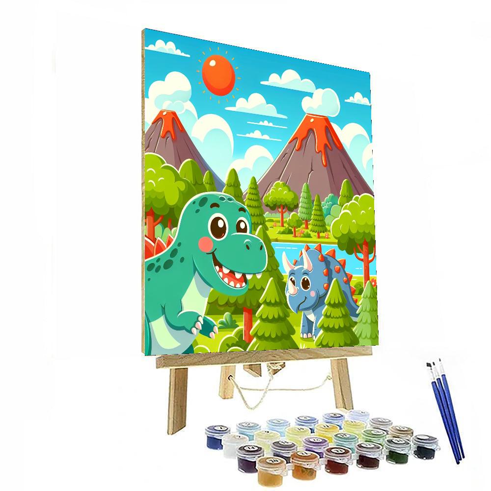 Dino Discovery Camp Painting Number Kit