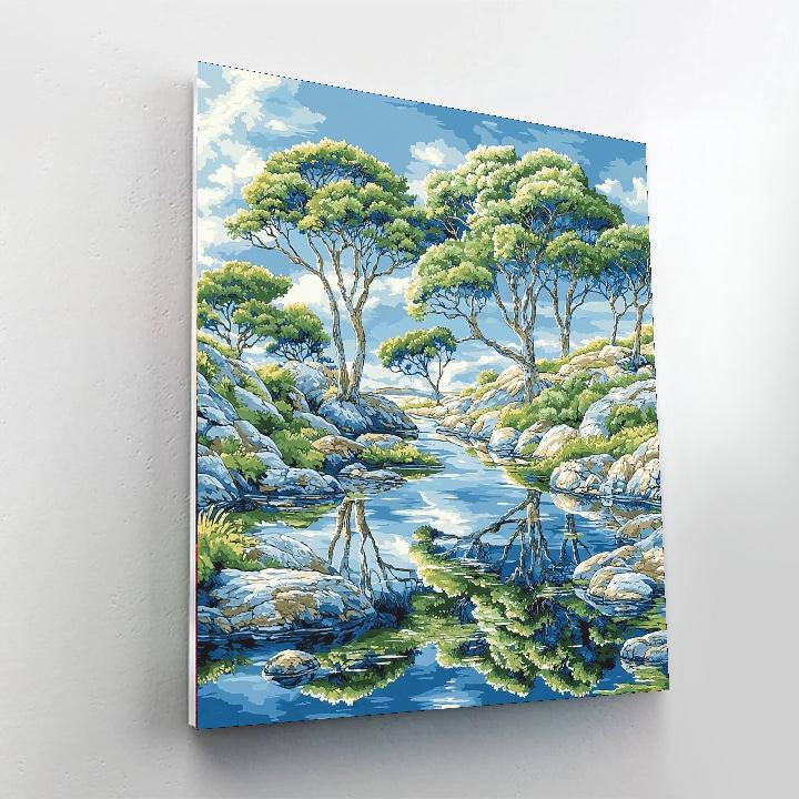 Michelangelo Inspired Celestial Reflection Of Nature  Paint By Color