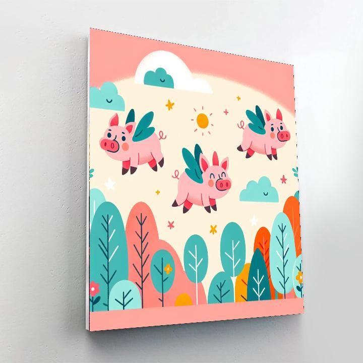 Forest Of Flying Pigs Paint By Numbers