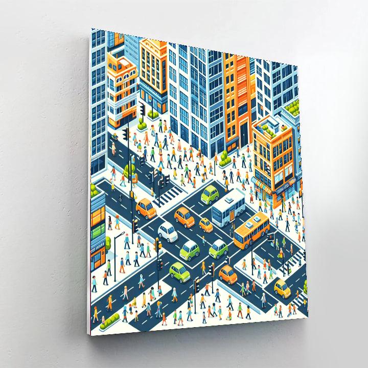 Busy City Life Numbered Painting Kits