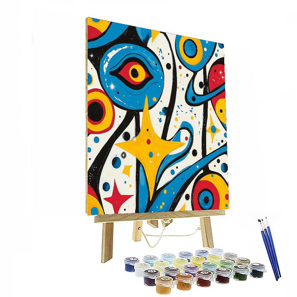 Joan Miró Inspired Dreamscape Serenade  Number Painting