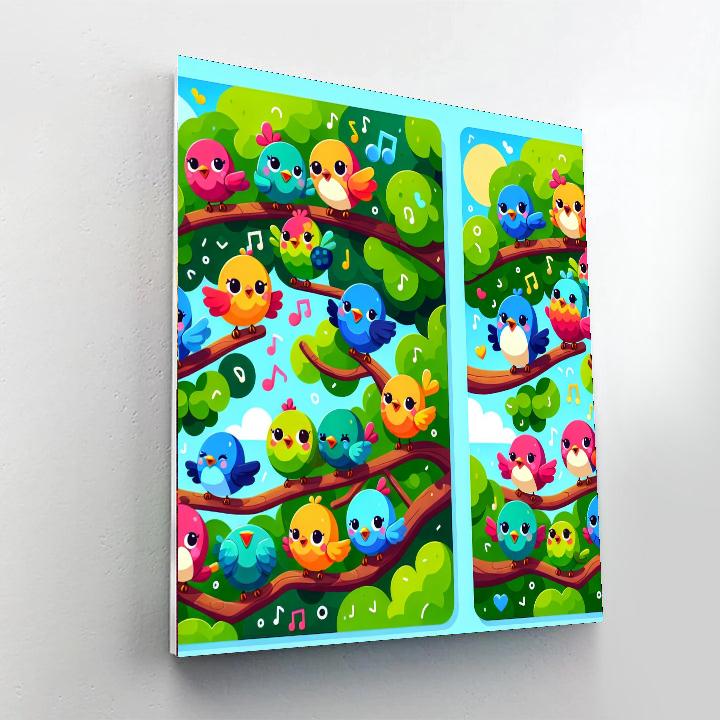 Chirpy Bird's Melody Paint By Numbers Art
