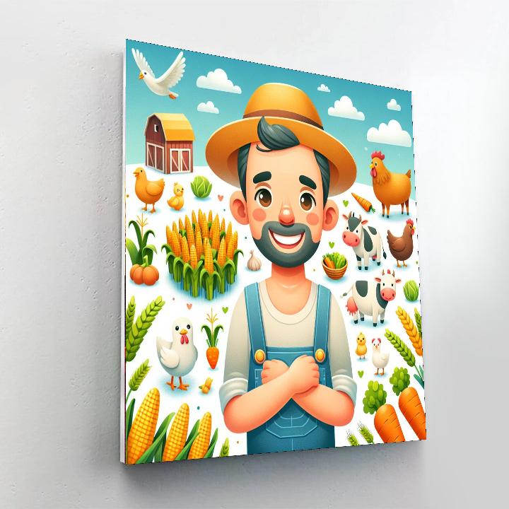 Joyful Farmer Numbered Painting Kits
