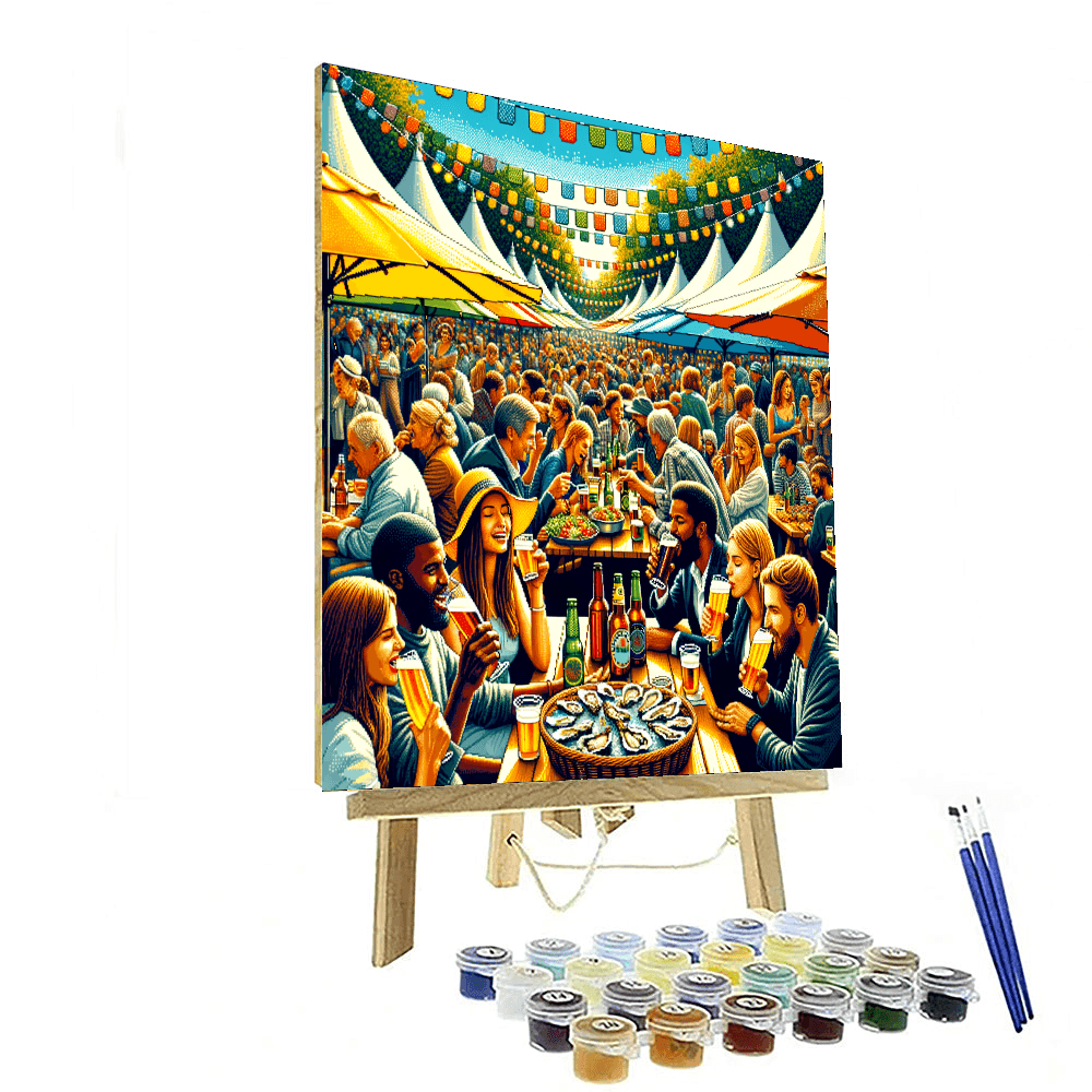 The Oysters And Beer Festival Painting By Numbers Kit