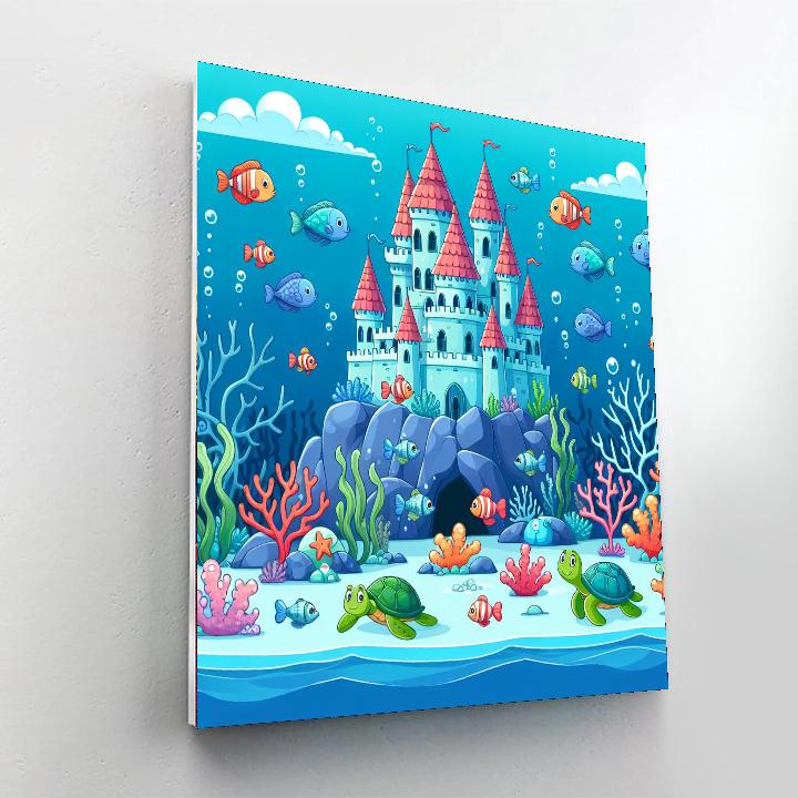 Underwater Coral Castle Painting Number Kit