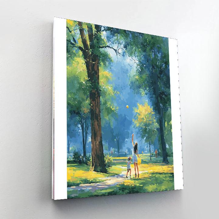 Family Bonding In The Park Number Painting