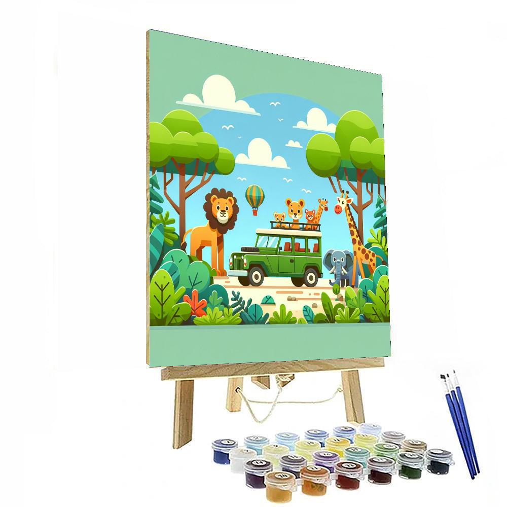 Jovial Jungle Safari Painting Number Kit