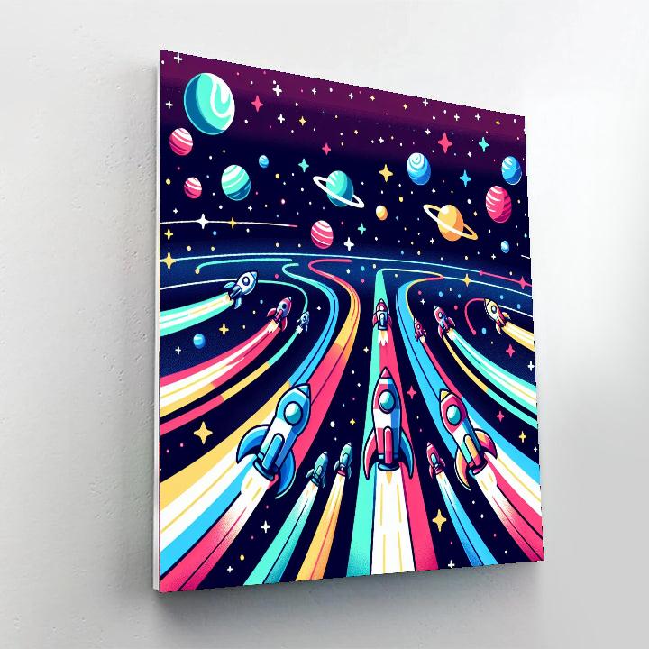 Space Adventure Race DIY Paint By Numbers