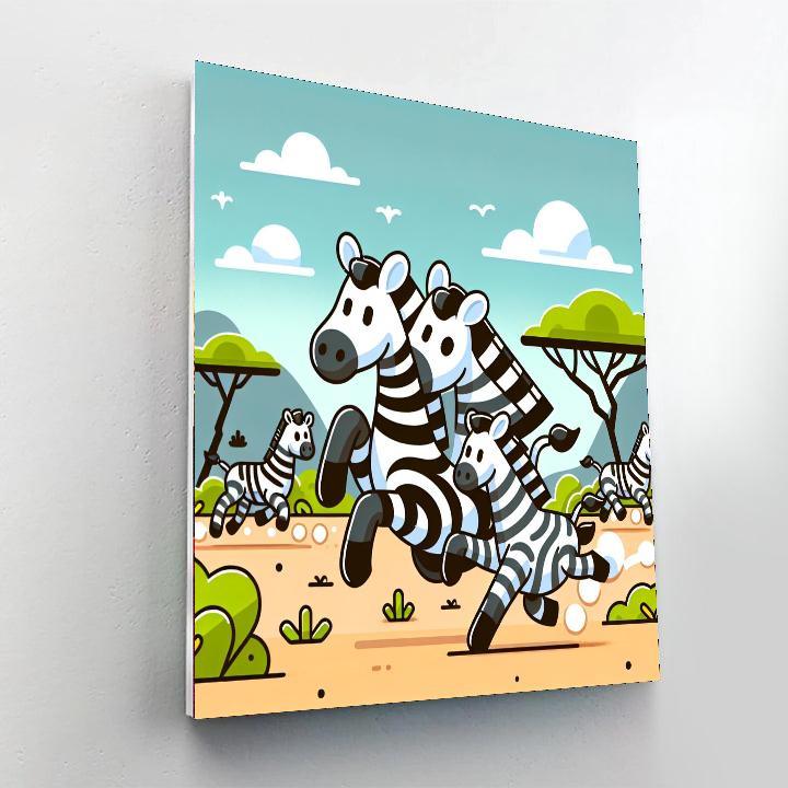 Zany Zebra Race Paint By Numbers Kits