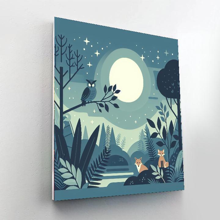 Moonlit Jungle Journey Number Painting