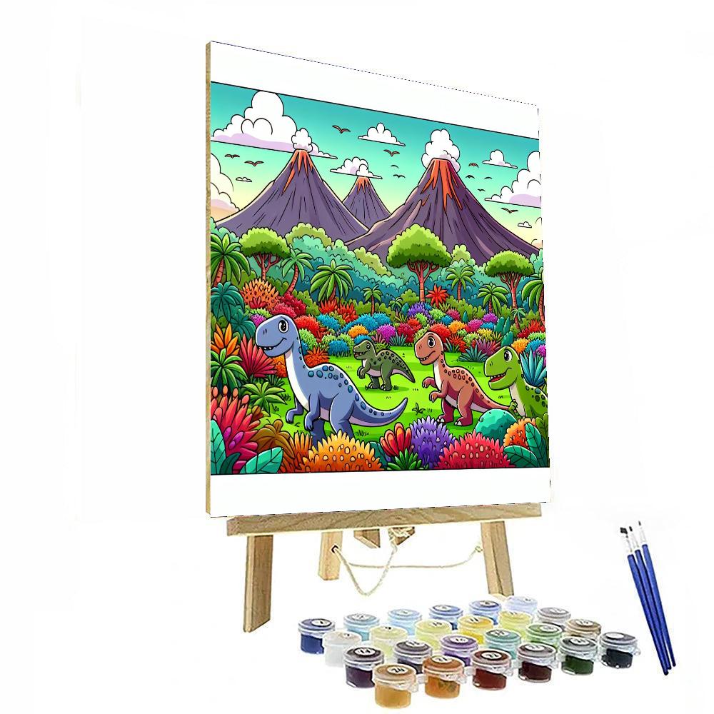 Daring Dinosaur Safari Number Painting