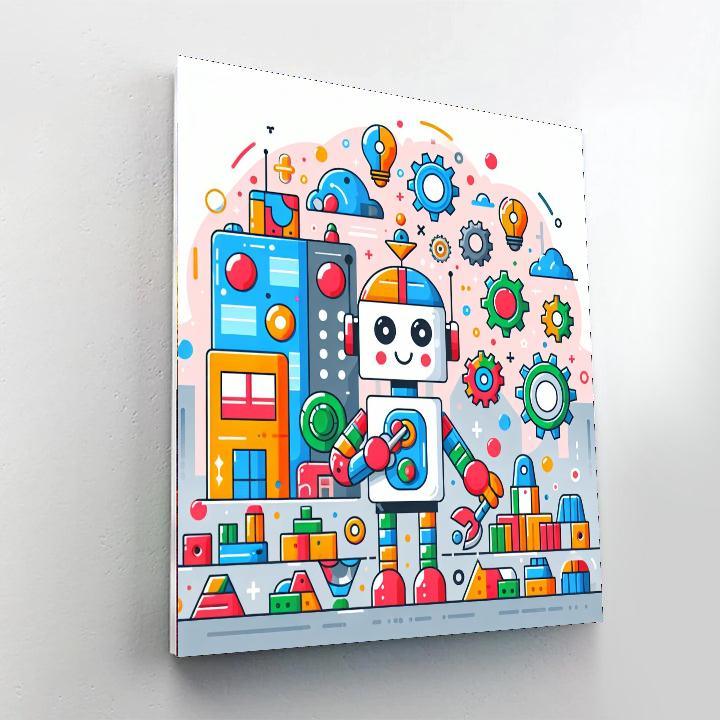 Robot Engineers Paint By Numbers Art