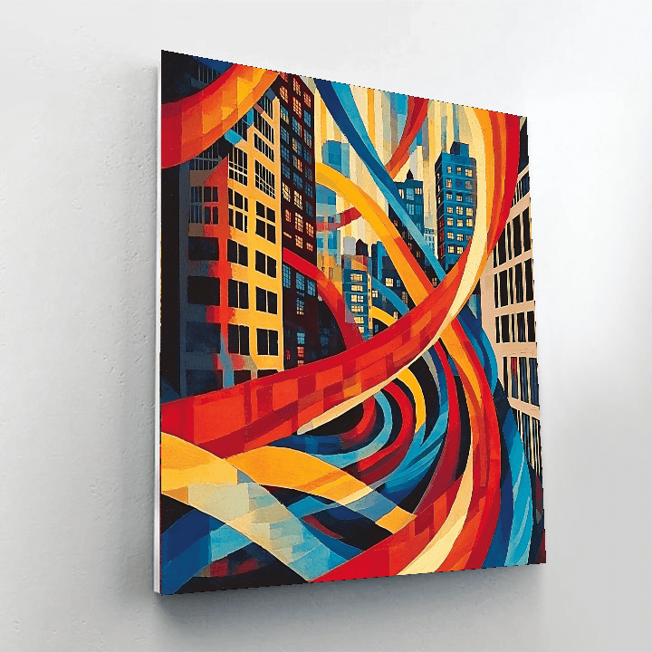 Jackson Pollock Inspired Dynamic City Ribbons  Paint By Numbers Kits