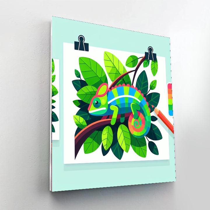 Chameleon’s Colorful Canopy Paint By Numbers