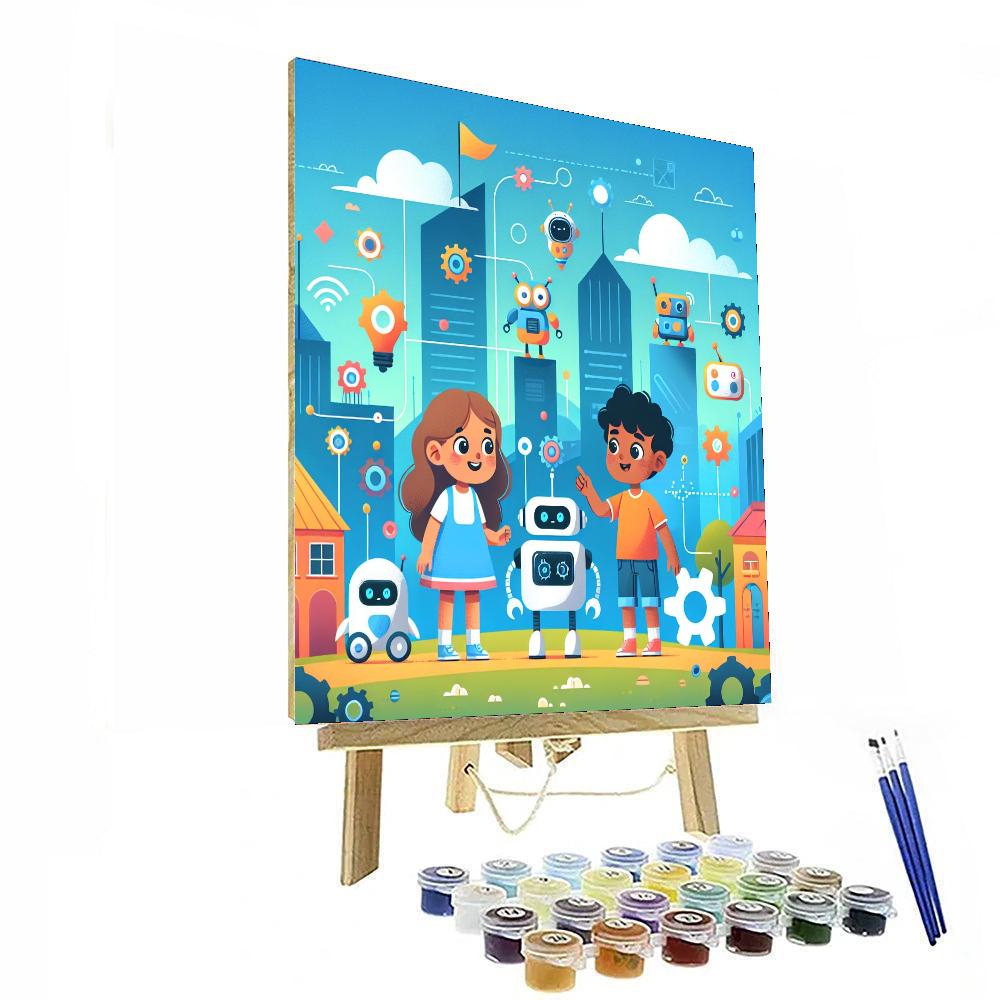 Robot City Adventure Painting Number Kit