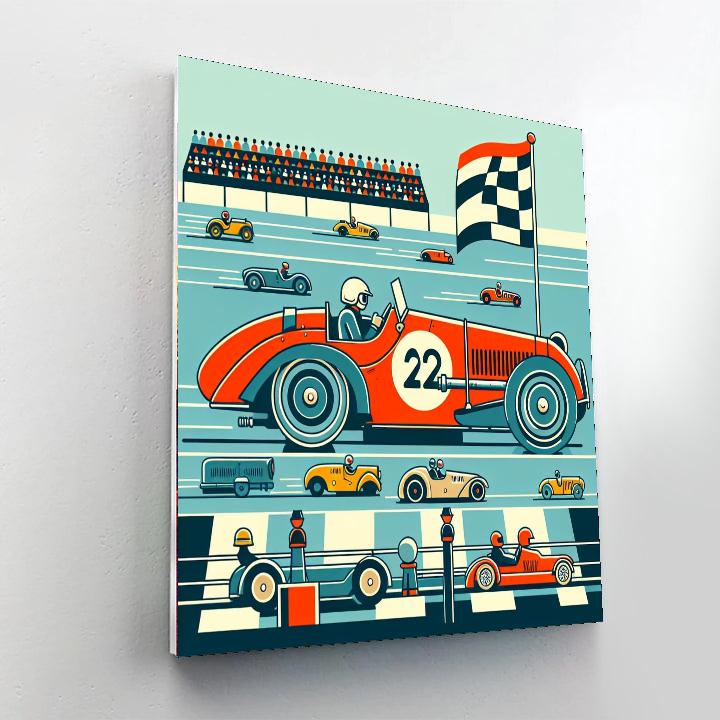 Retro Racer Paint By Numbers Art