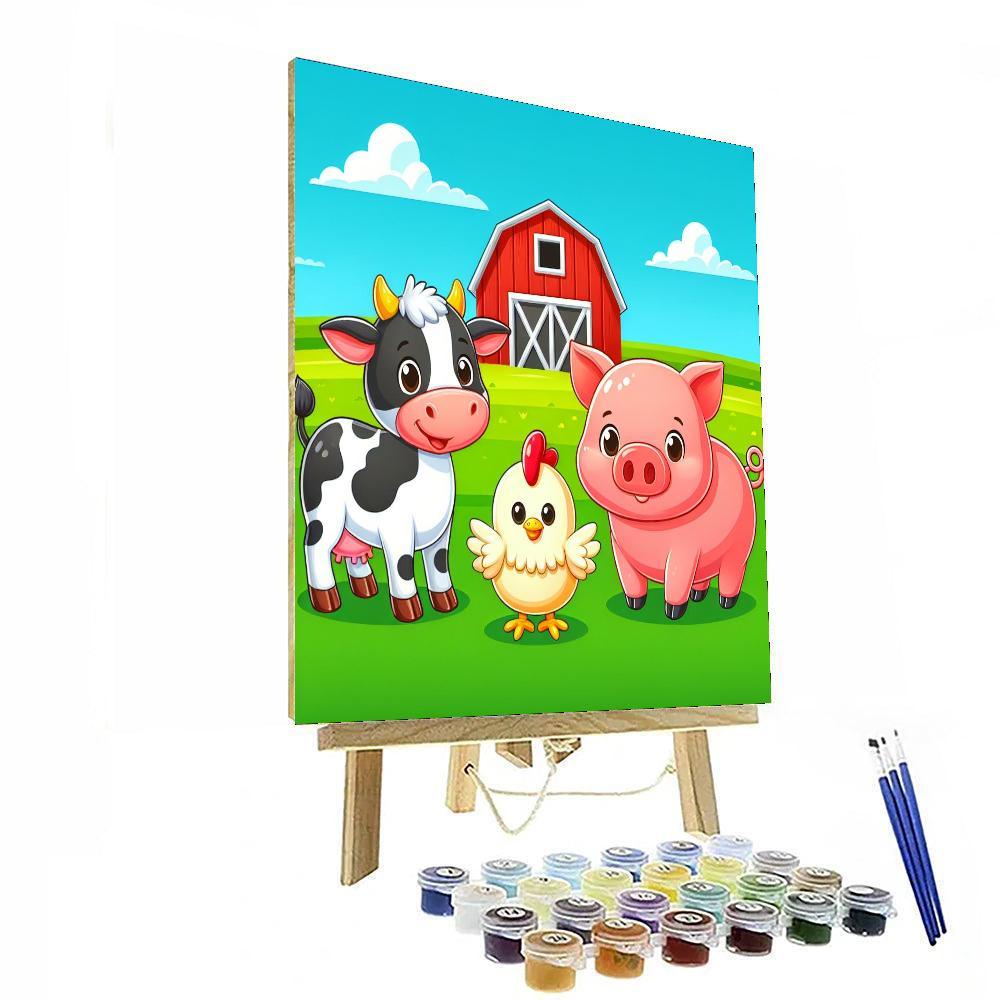 Farming Friends Gathering Paint By Numbers Art