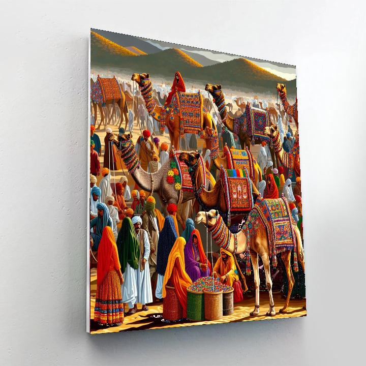 Pushkar Camel Fair - Rajasthan Paint By Numbers Art