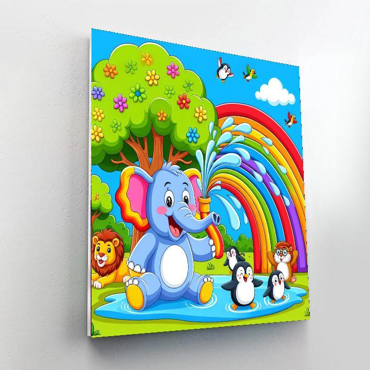 Happy Zoo Friends Paint By Numbers Art