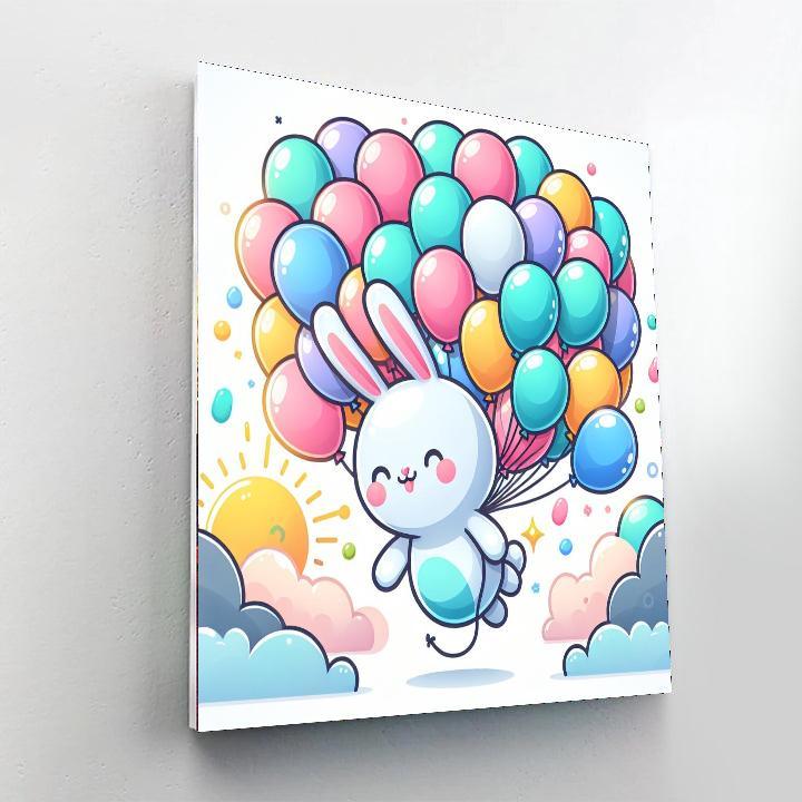 Bubbly Balloon Bunny DIY Paint By Numbers