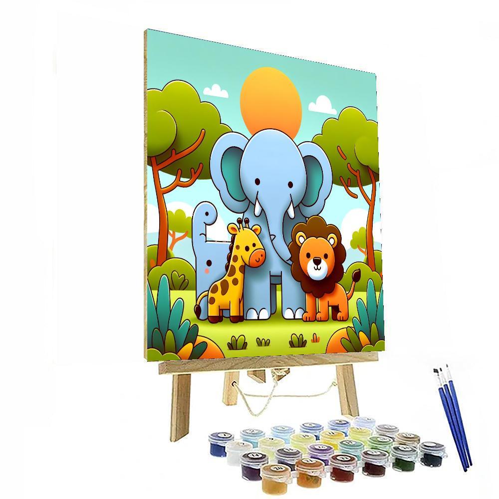 Savanna Wildlife Safari Painting By Numbers Kit