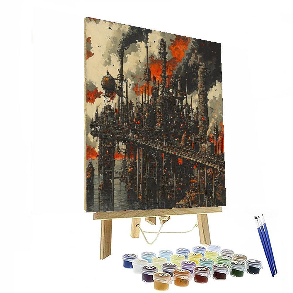 Salvador Dali Inspired Mechanized Industrial Dreams  Paint By Numbers