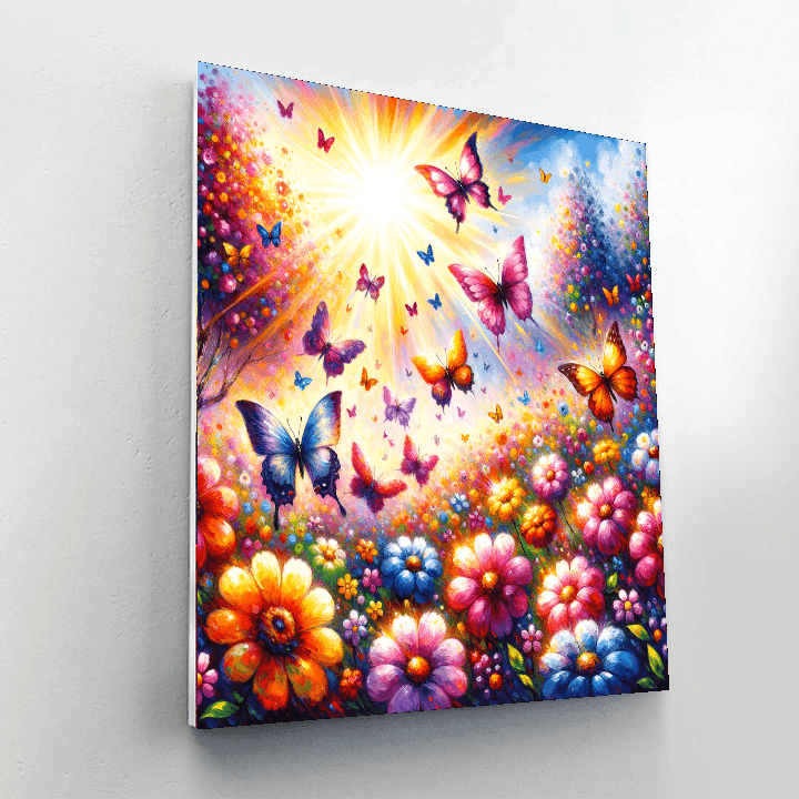 Sunlit Butterfly Garden Paint By Number