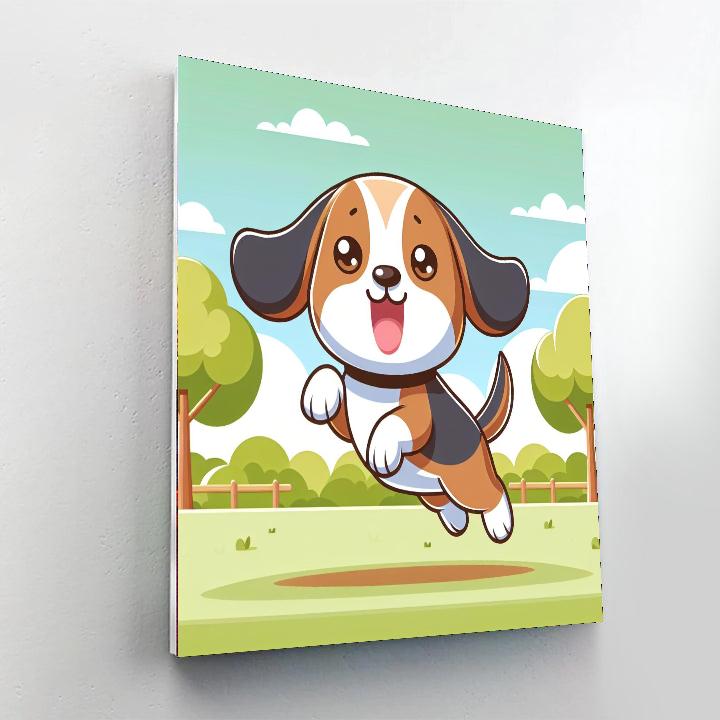 Bouncy Beagle Paint By Numbers Art