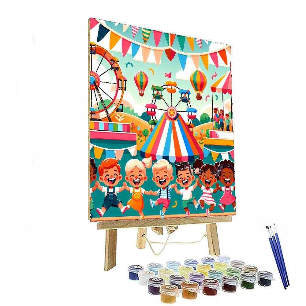 Charming Children's Carnival Paint By Numbers Art