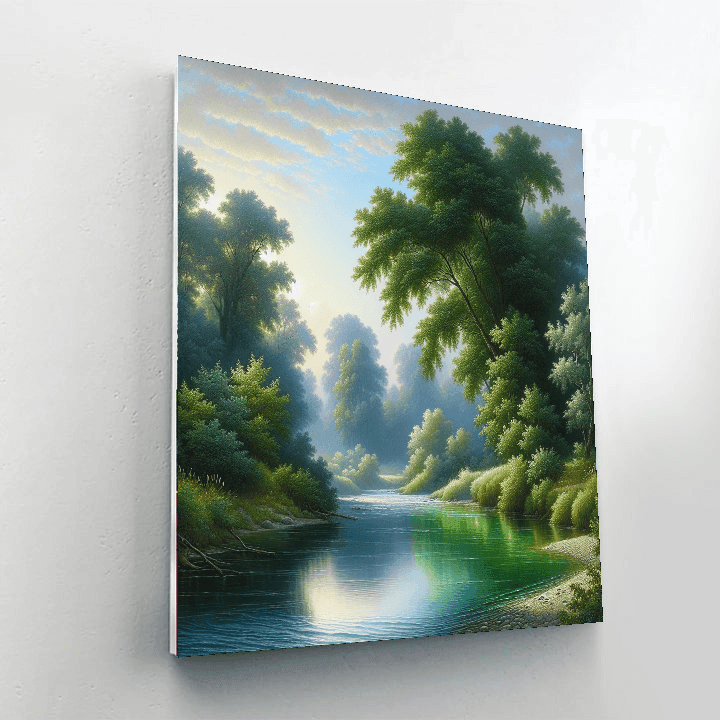 Peaceful Riverbank View DIY Paint By Numbers