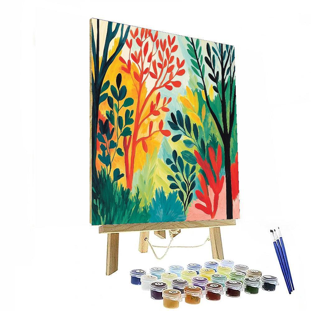 Matisse Inspired Abstract Forest Journey  Painting By Numbers Kit