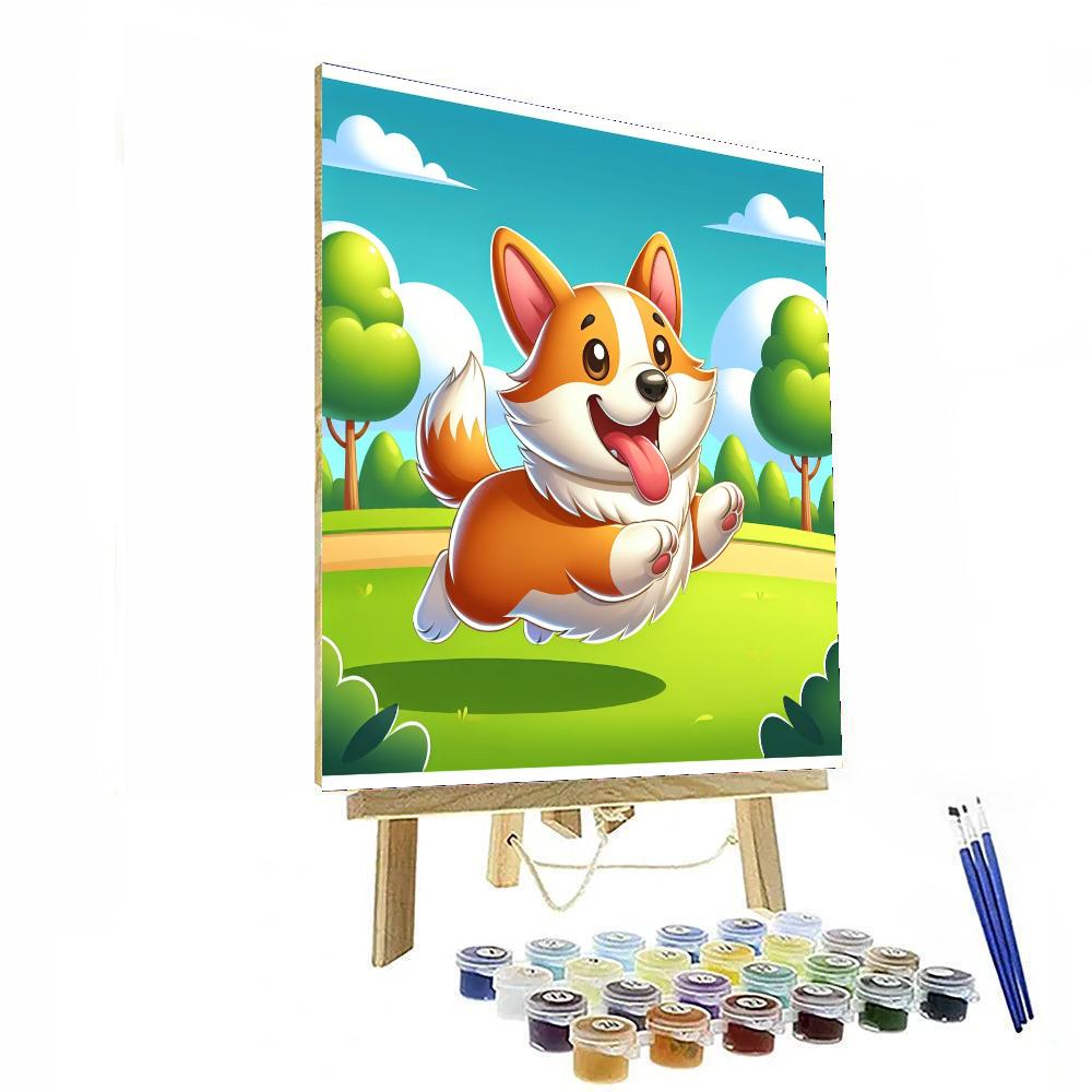 Playful Corgi Numbered Painting Kits