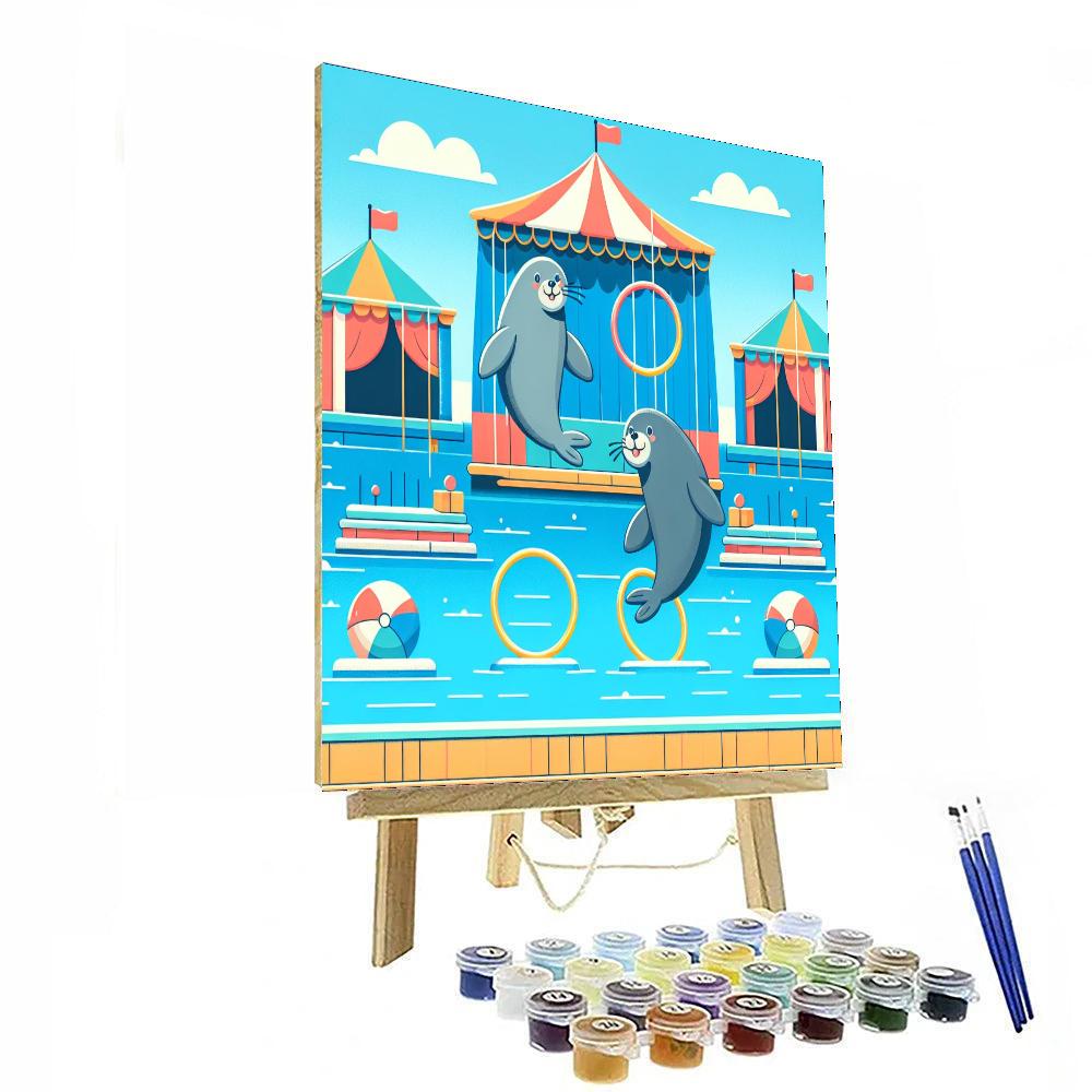 Silly Sea Lion Circus Paint By Numbers Art