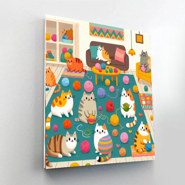 Mischievous Cat Caper Painting By Numbers Kit