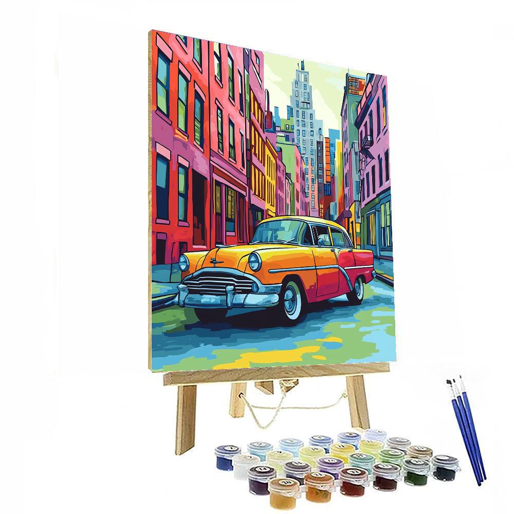 Edward Hopper Inspired Vibrant Vintage Vehicles  Paint By Number