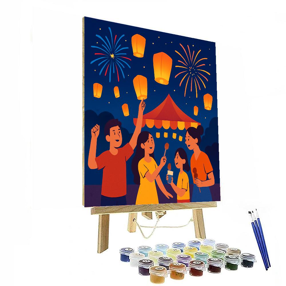 Glowing Festival Of Lights Painting By Numbers Kit