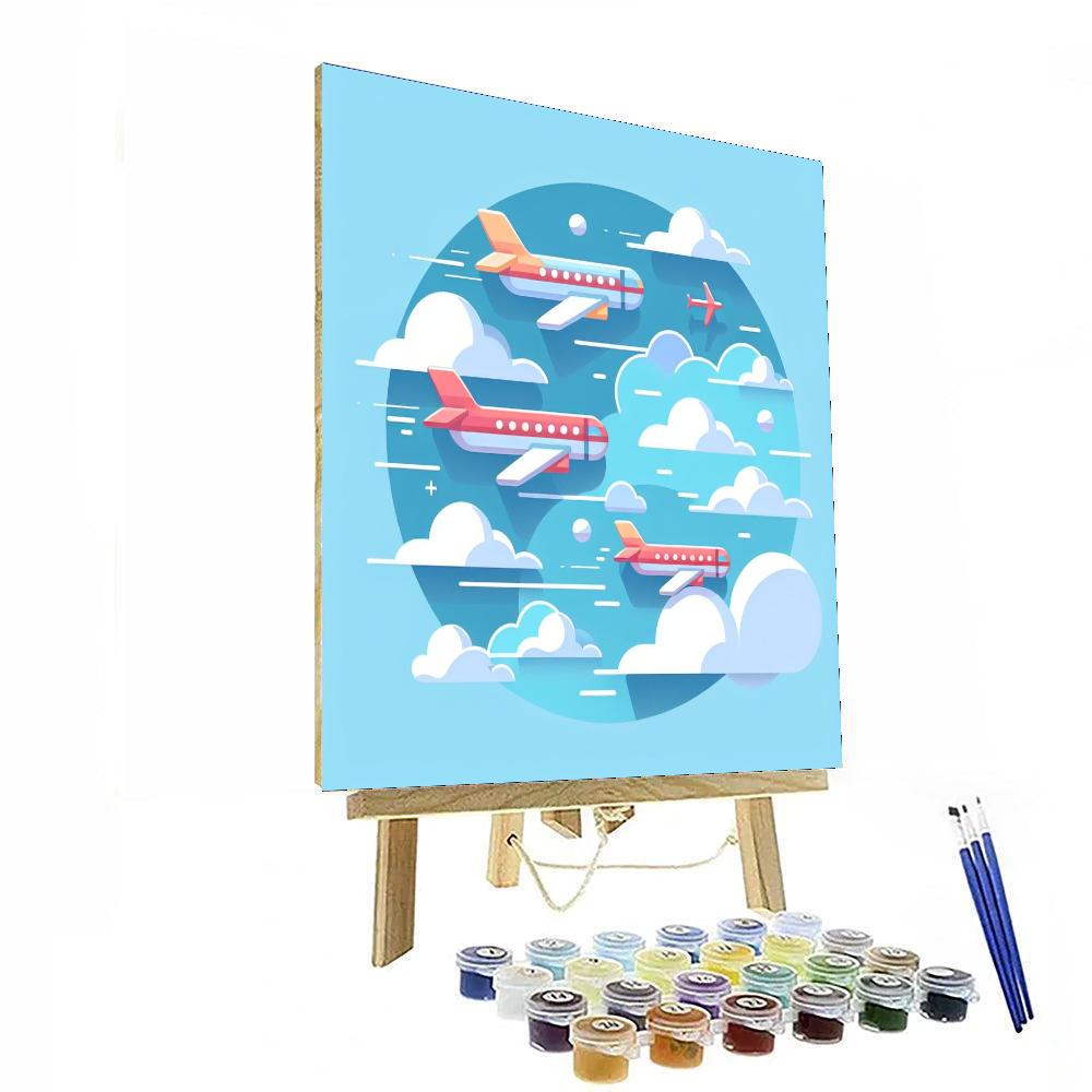 Little Aviators' Sky Journey Numbered Painting Kits