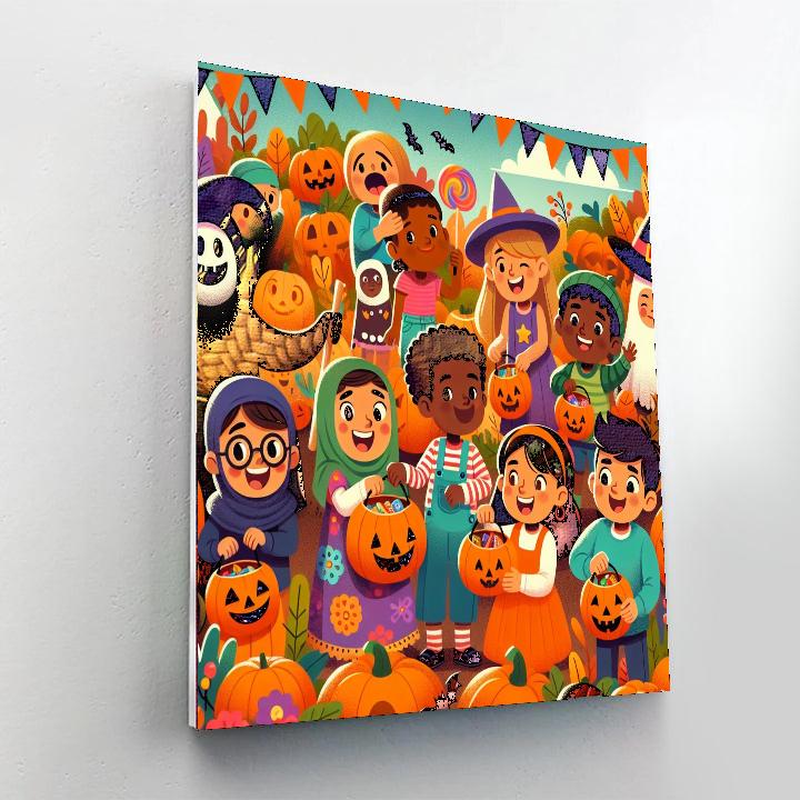Jubilant Halloween Celebration Painting By Numbers Kit