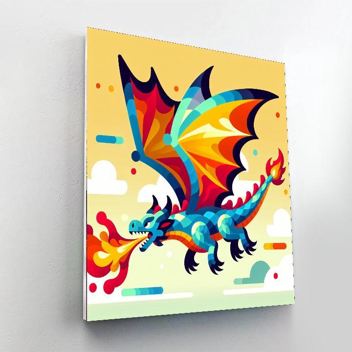 Fantastic Fire-breathing Dragon Paint By Numbers Art