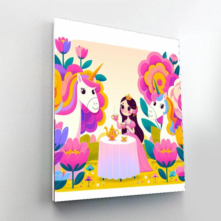 Princess Unicorn Tea Party DIY Paint By Numbers