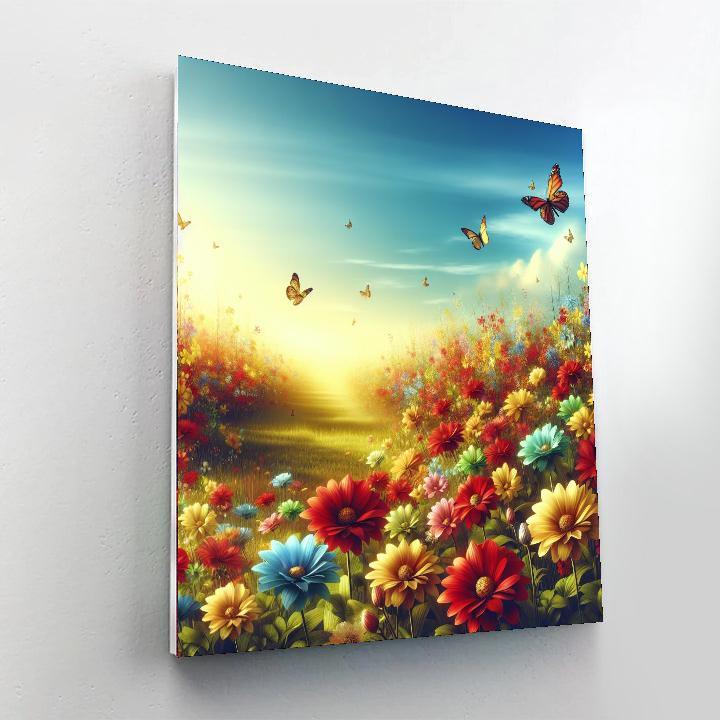 Cheerful Spring Meadow Paint By Numbers Art